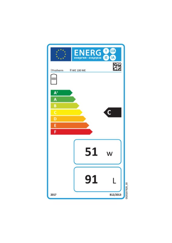 Protherm WE 100/2 ME - energetický štítok