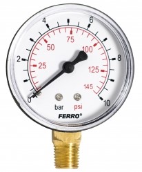 Manometer 63mm 1/4" spodný 0-10bar
