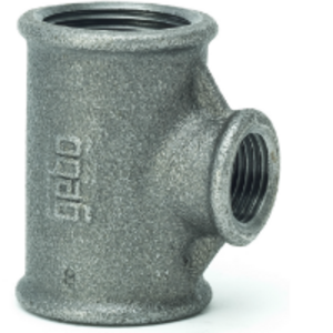 Čierny T-Kus redukovaný 130R 6/4" x 3/4"