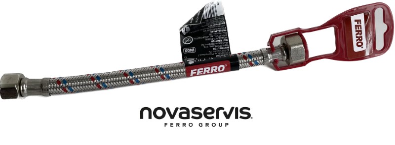 NOVA Nerezová hadička M1/2" x M3/8"-20cm