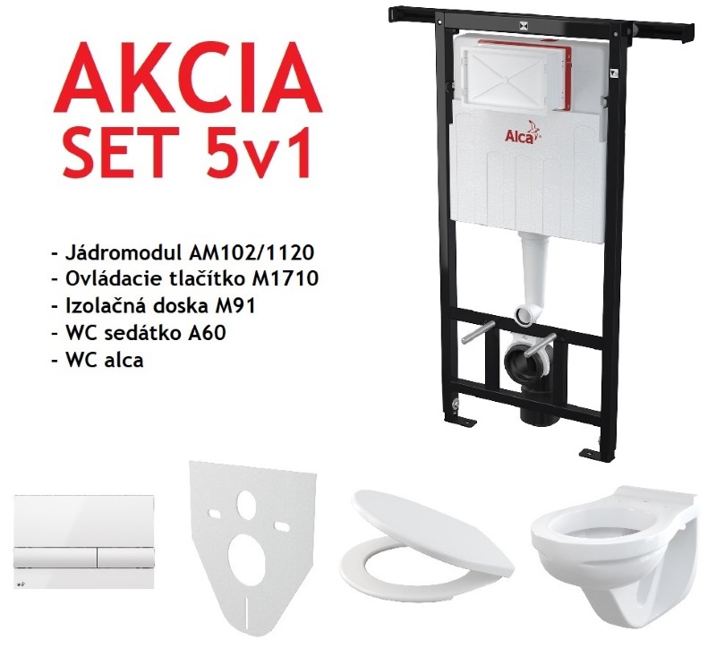 AlcaPlast Jádromodul set 5v1 pre závesné WC (jadrofix) AM102/1120