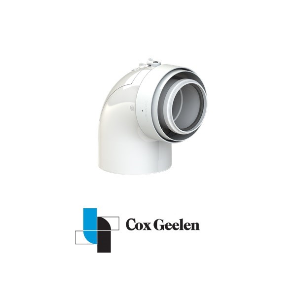 Komín kond. koleno revízne 80/125 90st PP/AL Cox Geelen