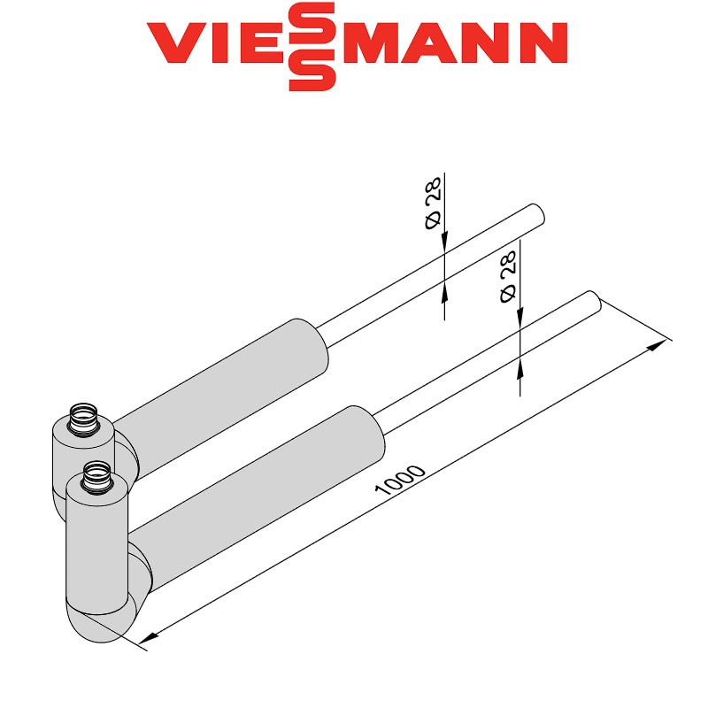 Viessmann medenná pripojovacia sada vonkajšej jednotky na zem