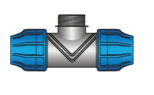 LDPE T-kus na závit 50x5/4"x50 vonkajší závit