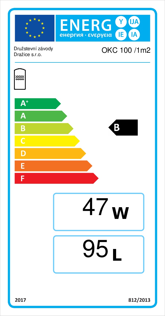 Dražice OKC100/1 m² - energetický štítok