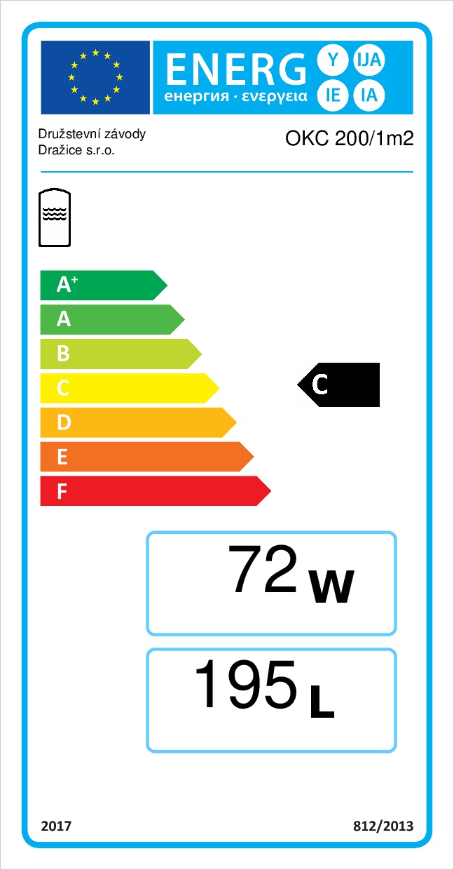 Dražice OKC 200/1 m² - energetický štítok