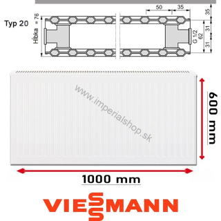 VIESSMANN Radiátor Typ 20 600/1000