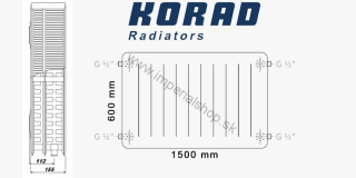 KORAD Radiátor 33K 600/1500