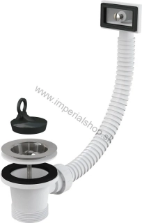 ALCADRAIN A33 Výpusť drezová 6/4" s nerezovou mriežkou DN70 a flexi prepadom