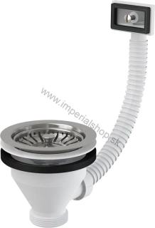 ALCADRAIN A38 Výpusť drezová 6/4" s nerezovou mriežkou DN115 a flexi prepadom