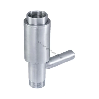 Kanalizačná klapka 5/4" s guľou a poistným ventilom 0,6 MPa, nerez