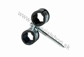 Dvojobjímka 2x22mm s tlmiacou vložkou a šróbom kombi