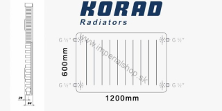 KORAD Radiátor 11K 600/1200