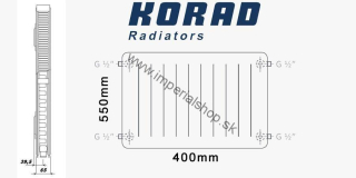 KORAD Radiátor 21K 550/400