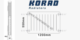 KORAD Radiátor 21K 550/1200