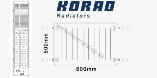 KORAD Radiátor 33K 500/800