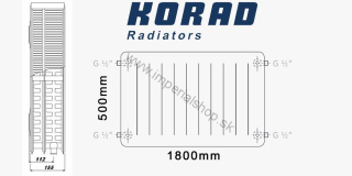 KORAD Radiátor 33K 500/1800