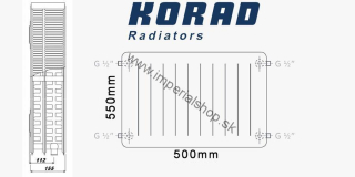 KORAD Radiátor 33K 550/500