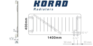 KORAD Radiátor 10VKP 400/1400