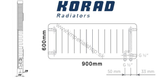 KORAD Radiátor 11VKP 600/900