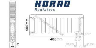 KORAD Radiátor 22VKP 400/400