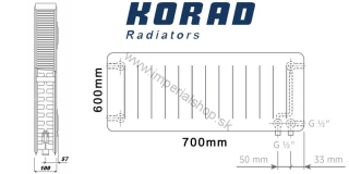 KORAD Radiátor 22VKP 600/700