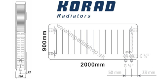 KORAD Radiátor 22VKP 900/2000