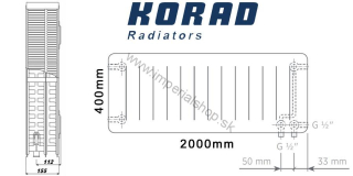 KORAD Radiátor 33VKP 400/2000