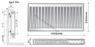 PURMO Radiátor C21s 500/1000