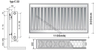 PURMO Radiátor C22 300/1100