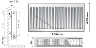 PURMO Radiátor C22 450/900