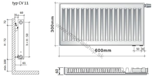 PURMO Radiátor CV11 300/600