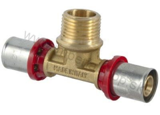 Lisovací PEX T-kus na závit 20 x 3/4" x 20 vonkajší