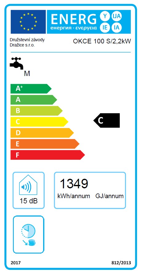Dražice OKCE 100S/2,2 kW - energetický štítok